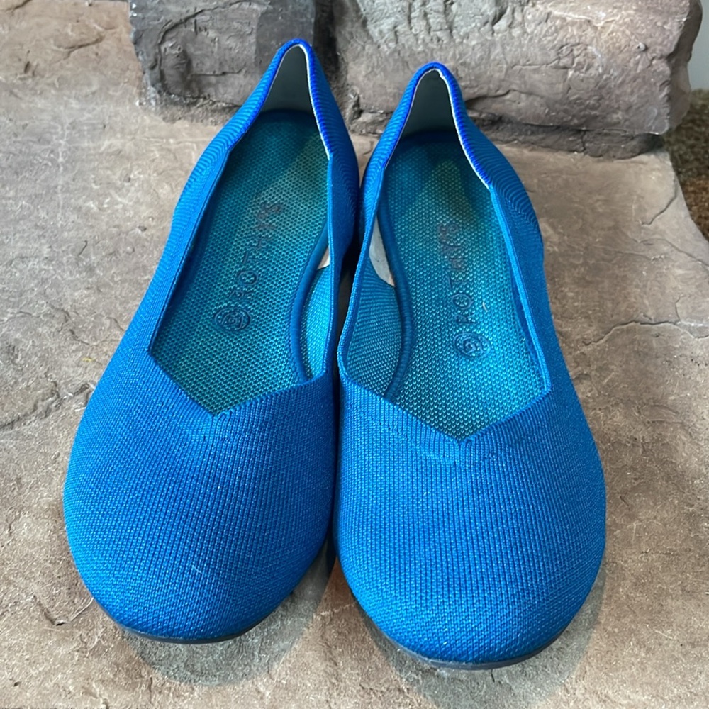 Rothy's Bright Blue Knit Slip-On Flats - Picture 2 of 8